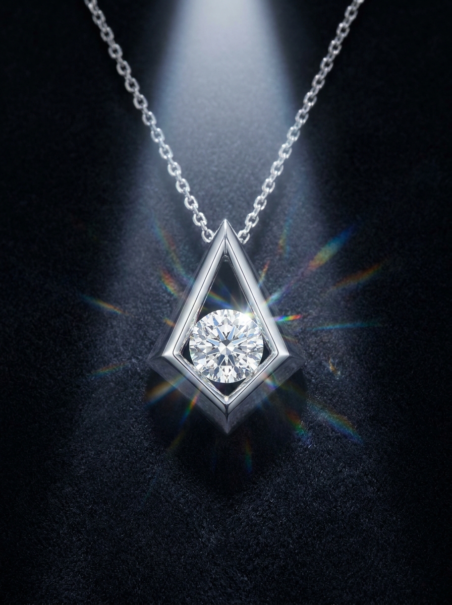 Prism Pendant Platinum Necklace